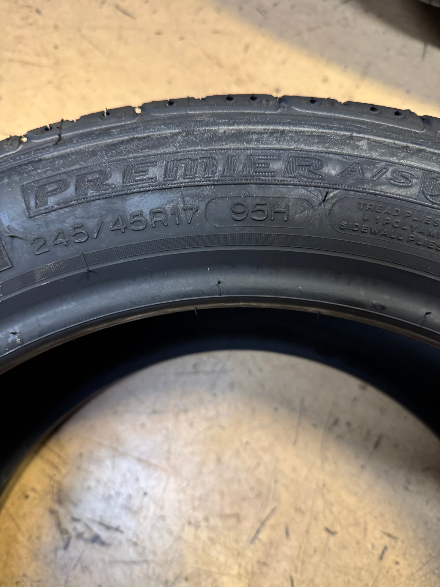 2 NOS MICHELIN PREMIER A/S BSW P 245 45 17 95H ALL SEASON TIRE 36126