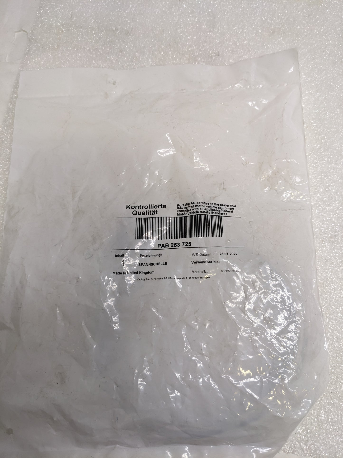 PORSCHE PAB253723 CONVERTER & PIPE CLAMP FOR 2019-2023 PANAMERA NEW R23T2