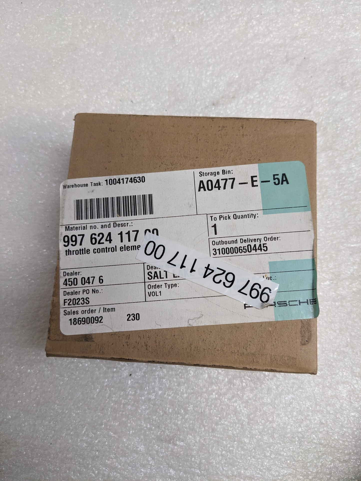 PORSCHE 99762411700 HOOD TRUNK LATCH ACTUATOR FOR 2007-2011 BOXSTER/CAYMAN NEW R23T2