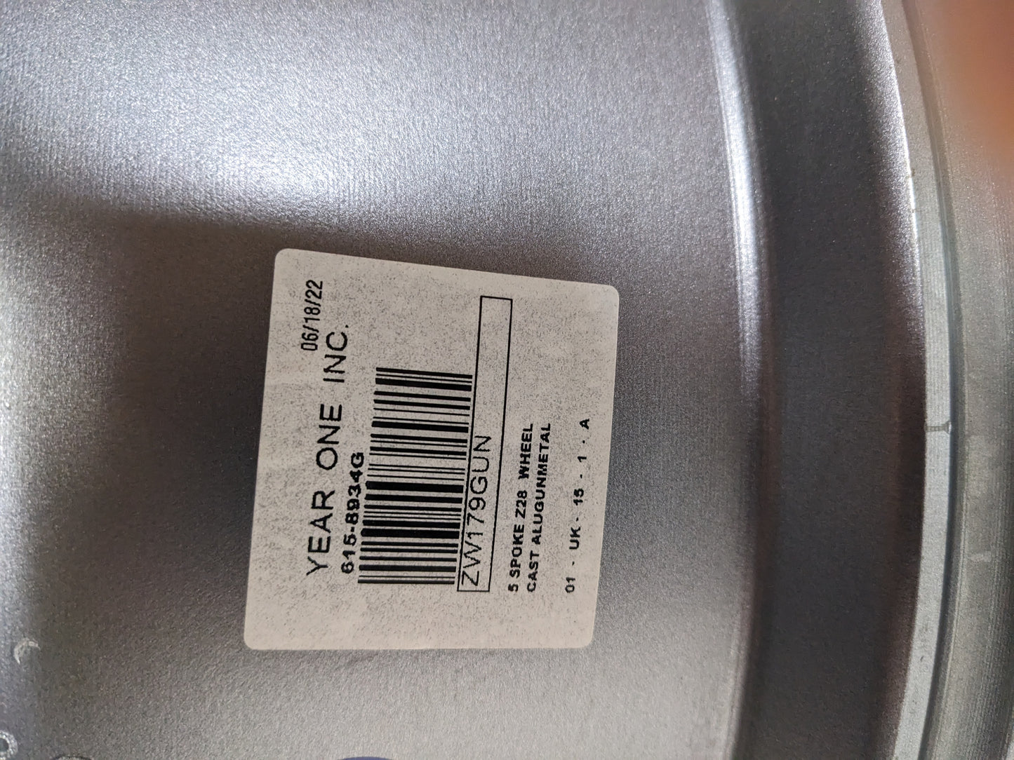 YEAR ONE ZW179GUN 5-SPOKE 17X9" 5" 00MM GRAY WHEEL FOR 1970-1981 CAMARO NEW B2