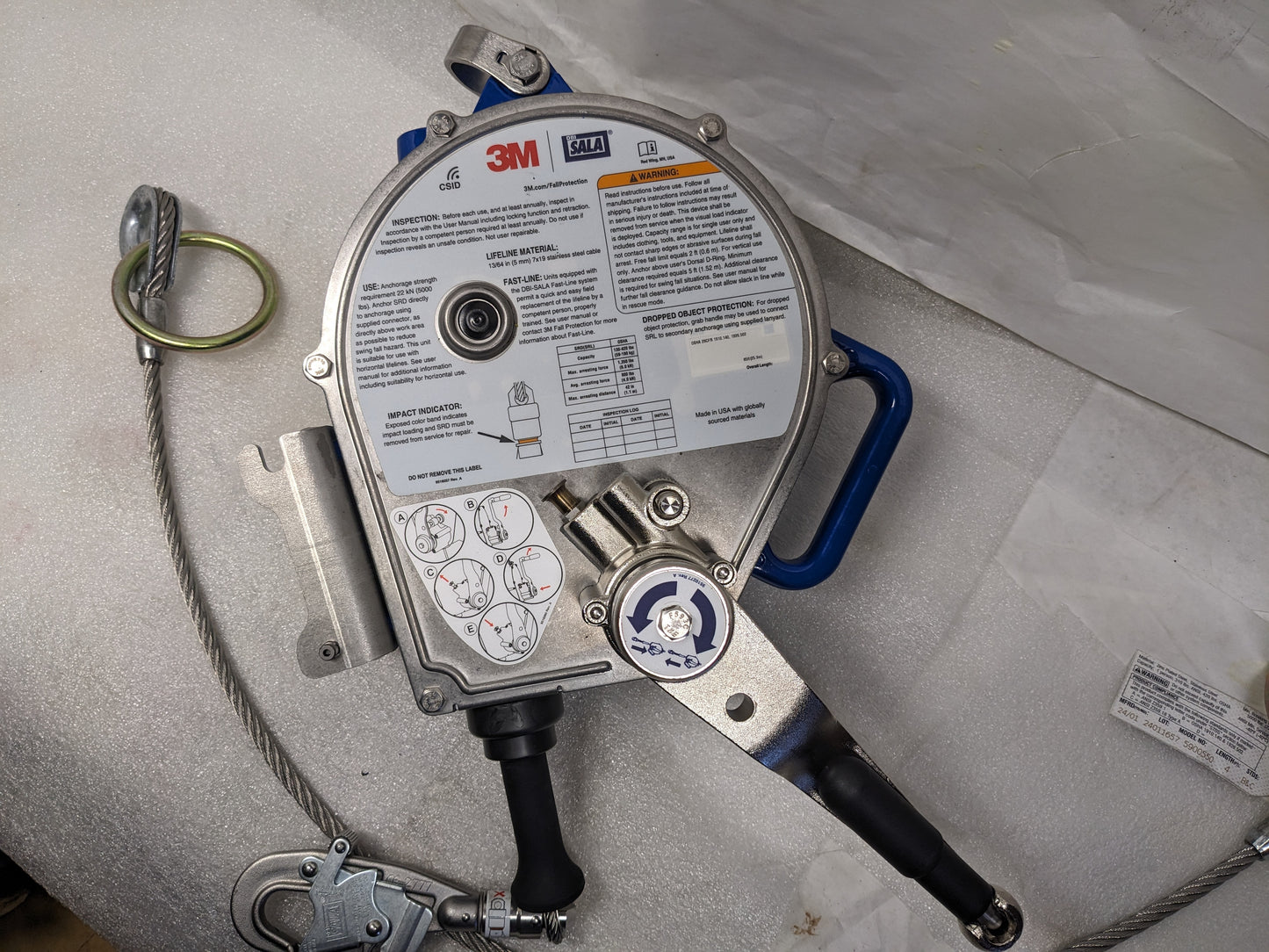 3M 3400168 RETRACTING LIFELINE 85 FT 3 WAY EMERGENCY RETRIEVAL SYSTEM NEW J2