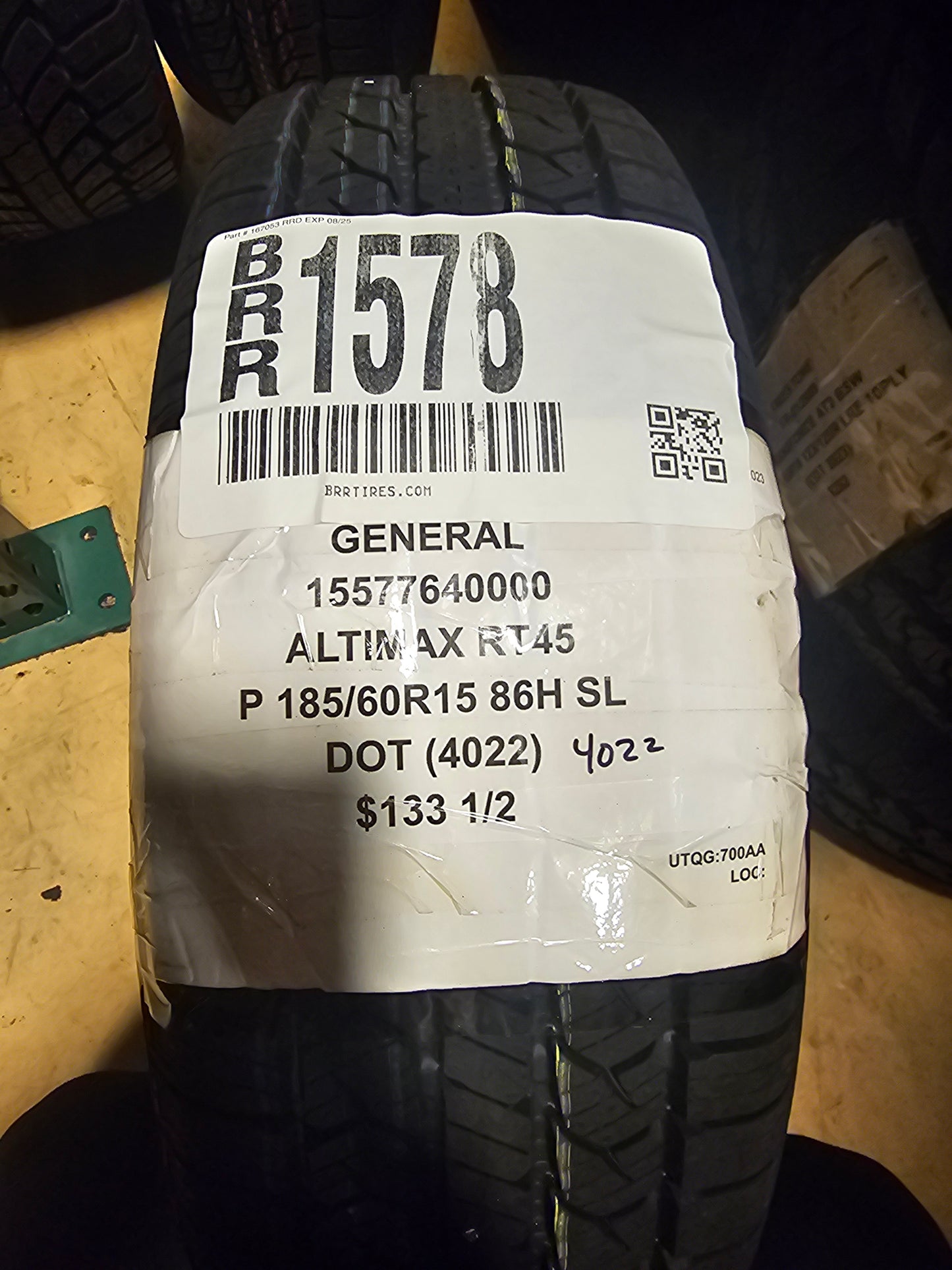 2 GENERAL ALTIMAX RT45 P 185 60 15 86H SL ALL SEASON TIRES 15577640000