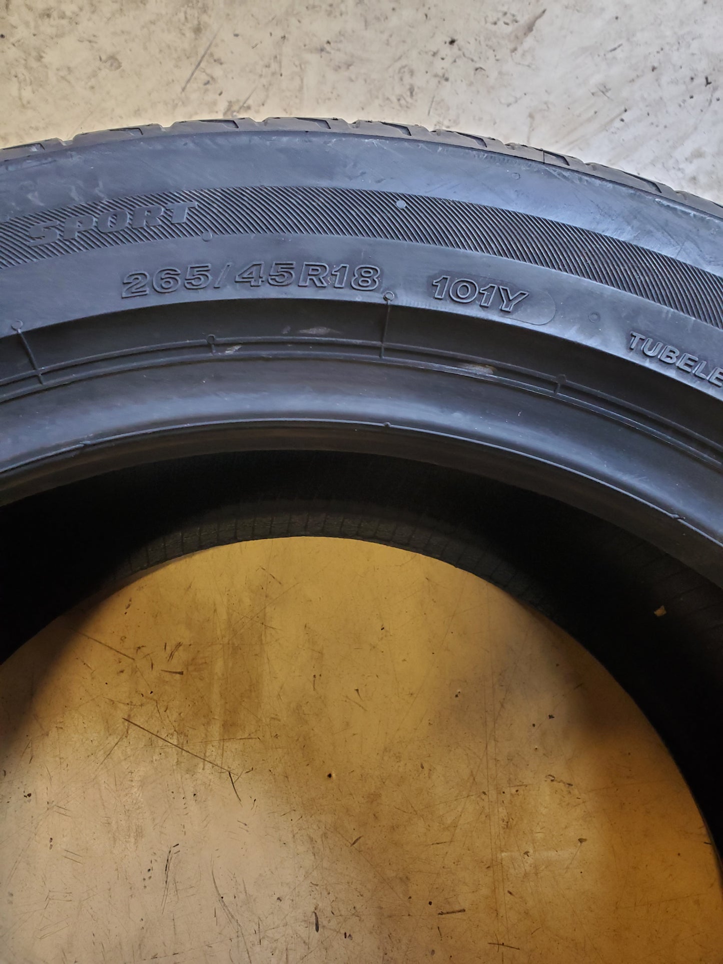BRIDGESTONE POTENZA SPORT BSW P 265 45 18 101Y UHP TIRE 008166