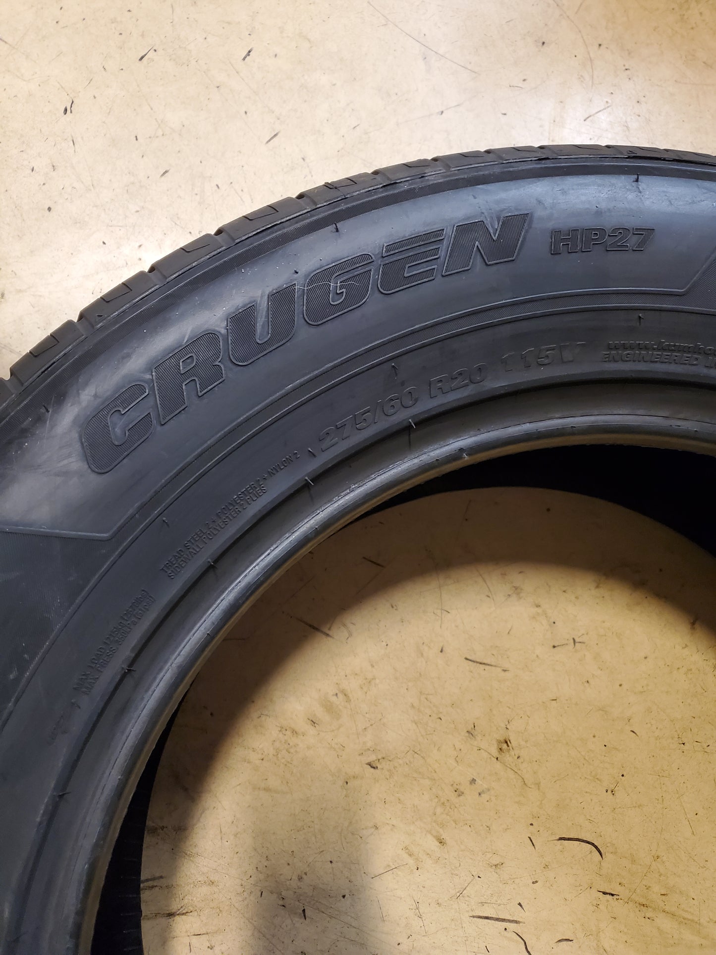 2 KUMHO CRUGEN HP27 BSW P 275 60 20 115V ALL SEASON TIRE 2346303