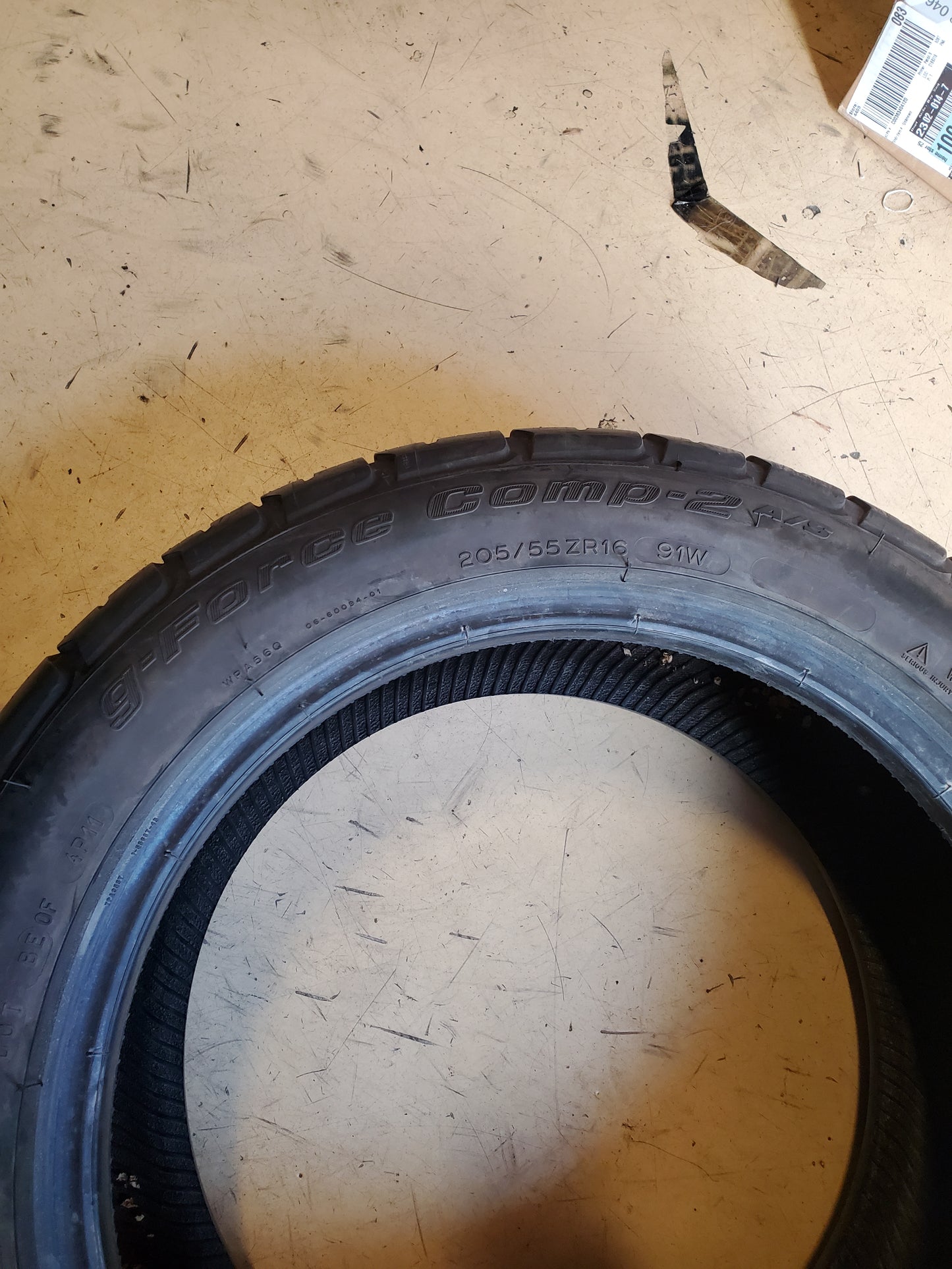 USED OS BFGOODRICH G-FORCE COMP-2 BSW P 205 55 16 91W ALL SEASON TIRE 91132