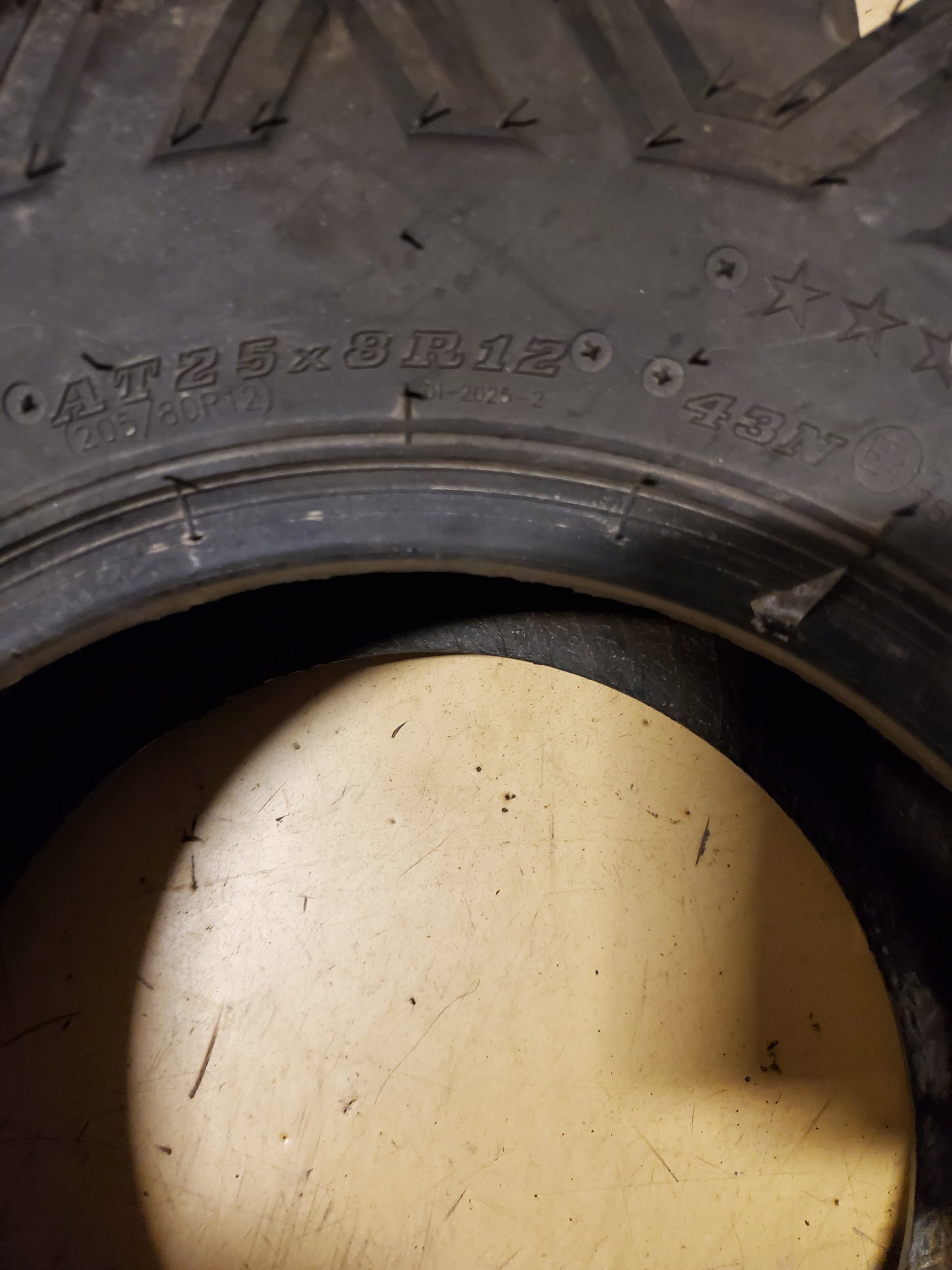 DURO POWER GRIP BSW AT 25 8 12 43N ATV/UTV TIRE 31202512258C