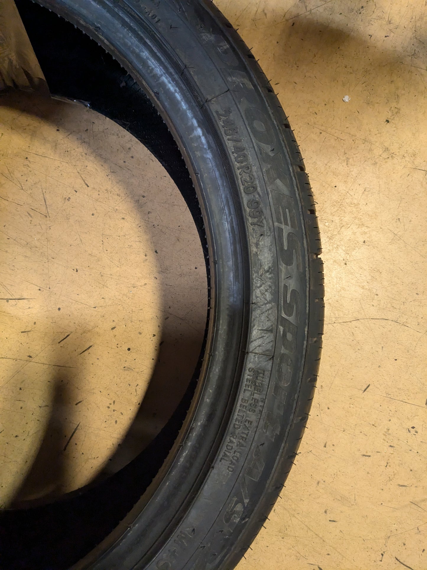 NOS TOYO PROXES SPORT A/S BSW P 245 50 20 99Y XL UHP TIRE 214310