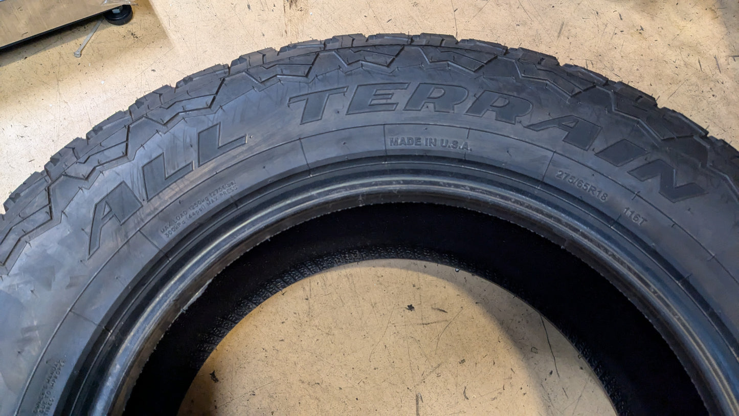 ROCKY MOUNTAIN ALL TERRAIN BSW P 275 65 18 116T TIRE 100UAD703