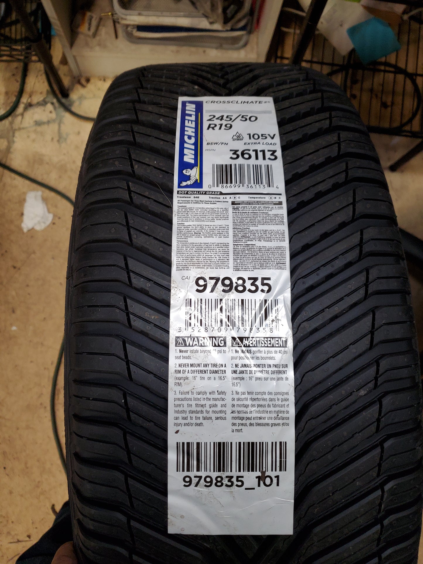 4 MICHELIN CROSSCLIMATE 2 BSW P 245 50 19 105V XL ALL SEASON TIRE 36113
