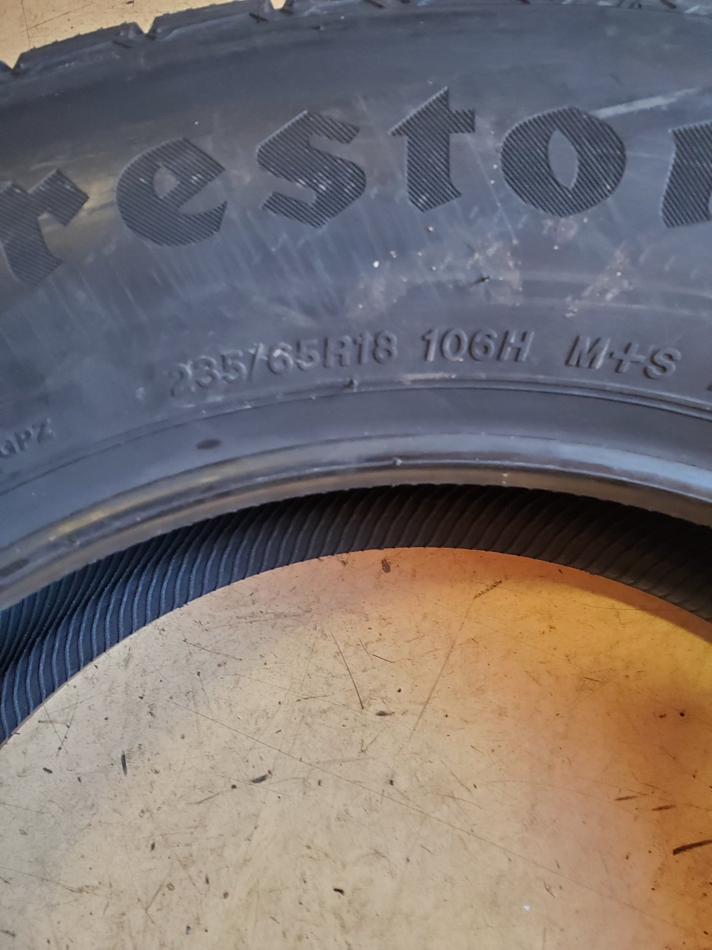 FIRESTONE WEATHERGRIP BSW P 235 65 18 106H ALL WEATHER TIRE 009167