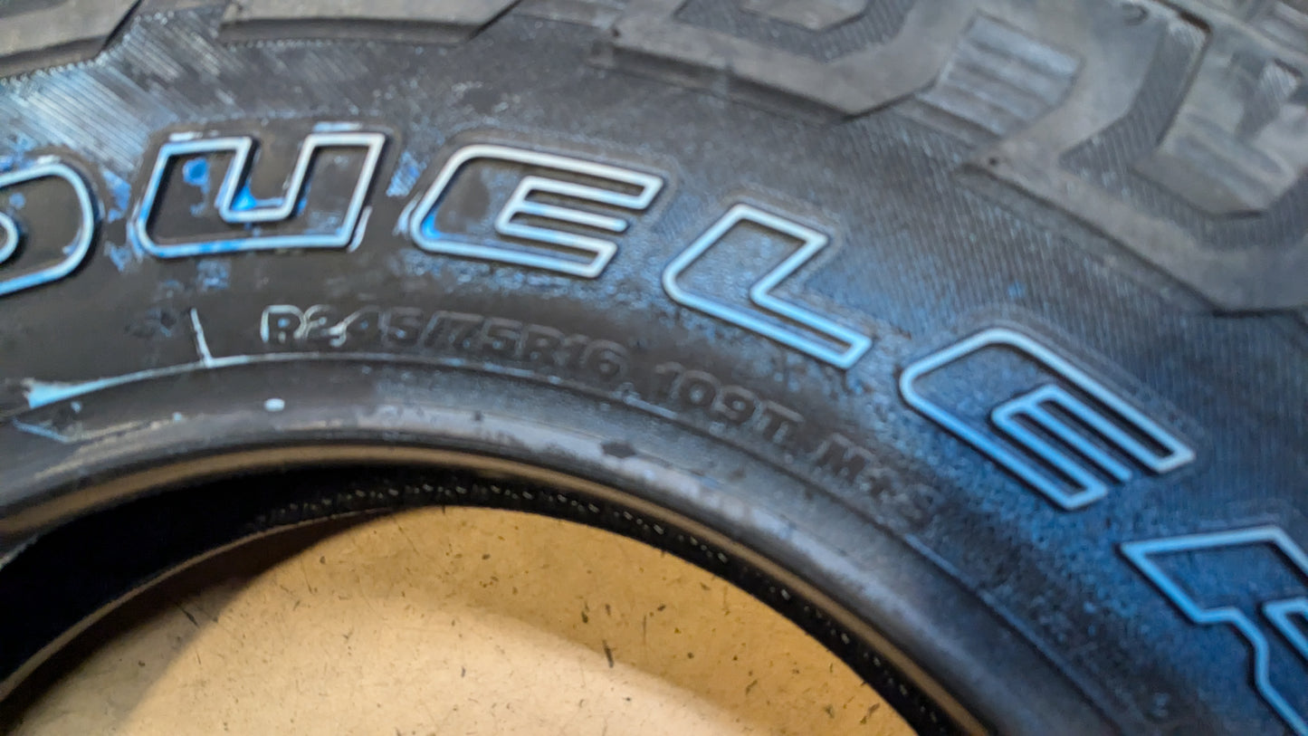 BRIDGESTONE DUELER A/T REVO 3 OWL P 245/75R16 109T ALL TERRAIN TIRE 37