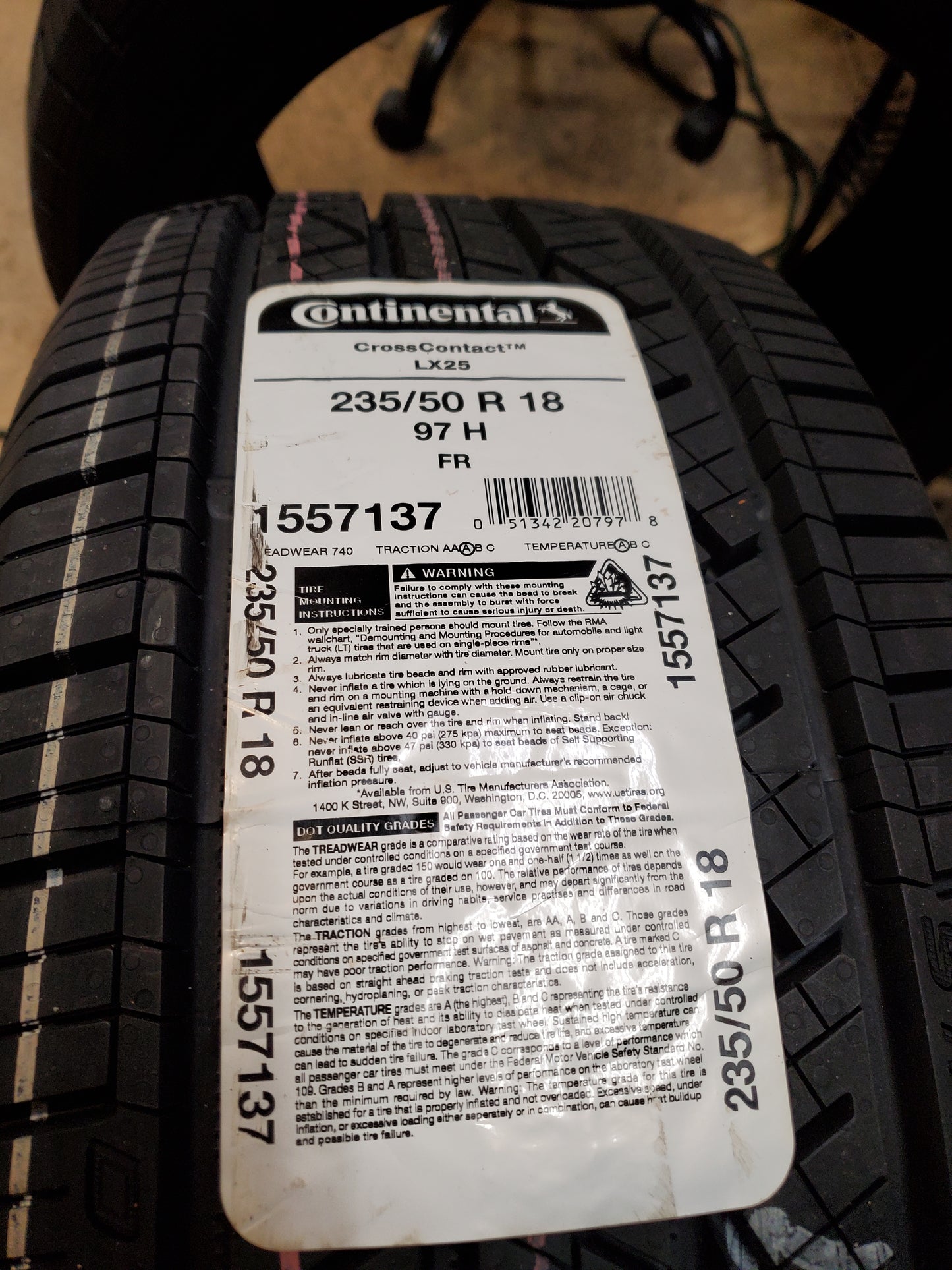 2 CONTINENTAL CROSSCONTACT LX25 BSW P 235 50 18 97H ALL SEASON TIRE 1557137