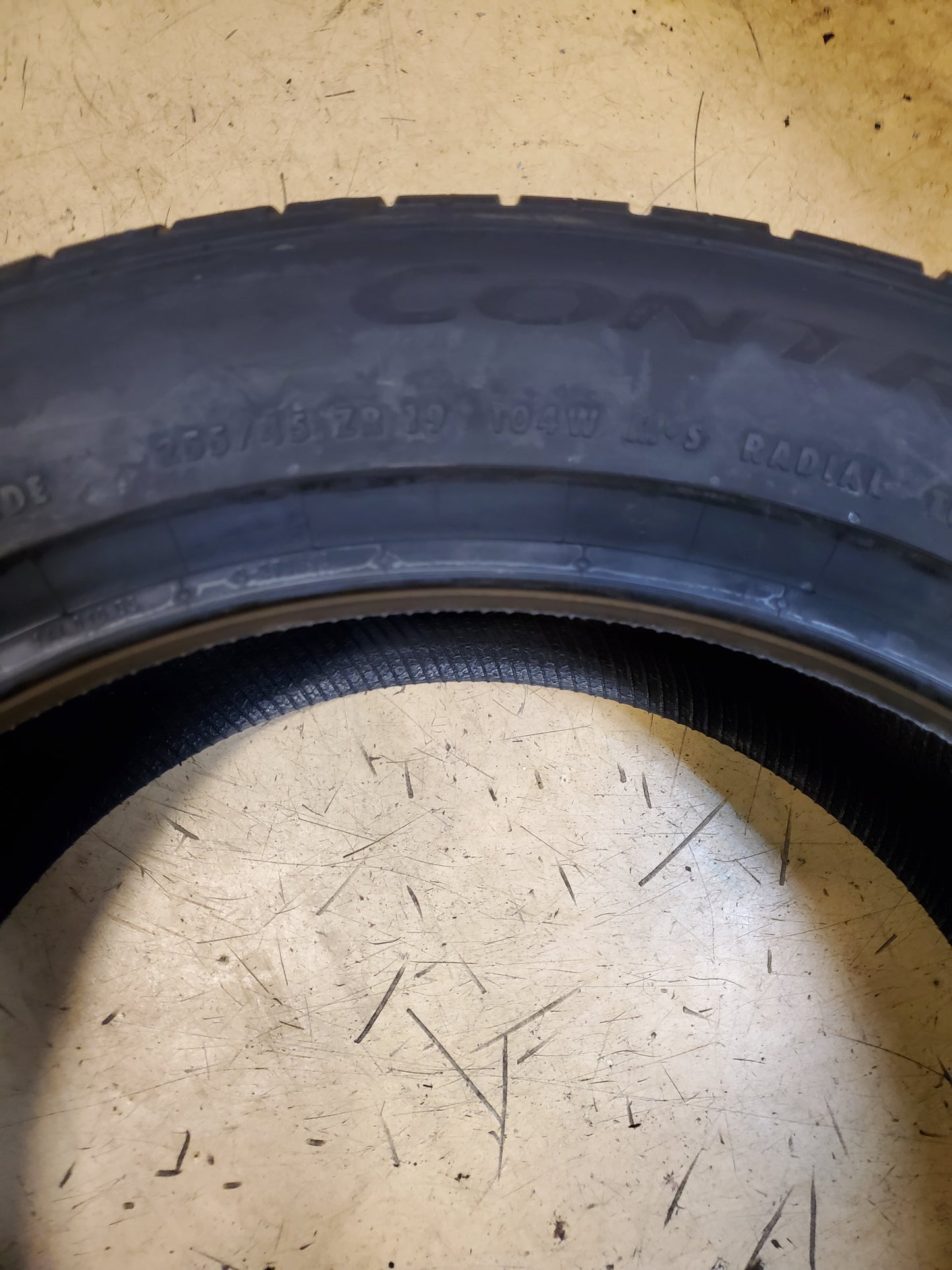 CONTINENTAL CONTROLCONTACT SPORT SRS+ P 255 45 19 104W XL UHP TIRE 15580440000