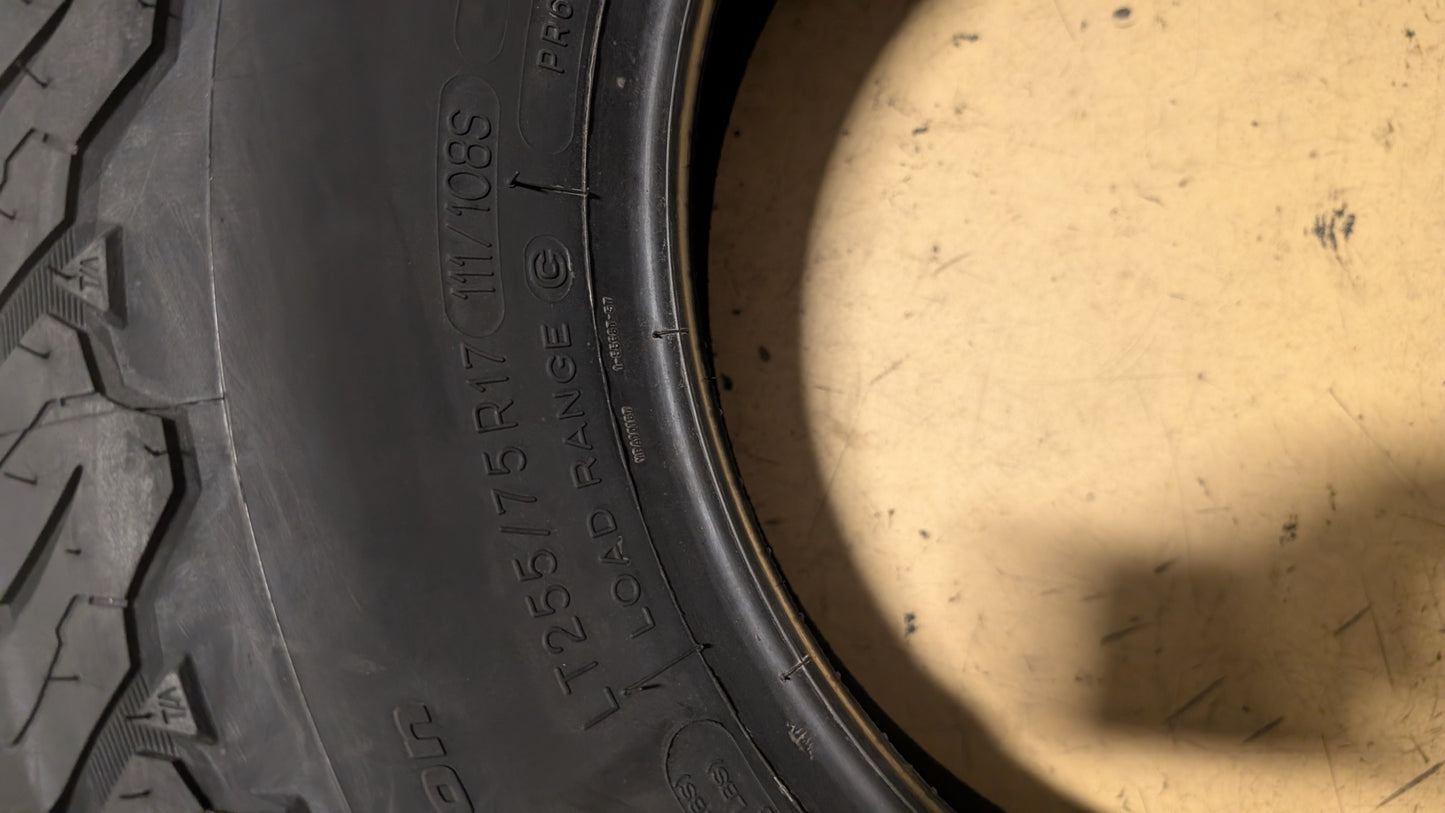 BFGOODRICH ALL TERRAIN T/A KO2 BSW LT 255 75 17 111/108S 6PLY TIRE 11450