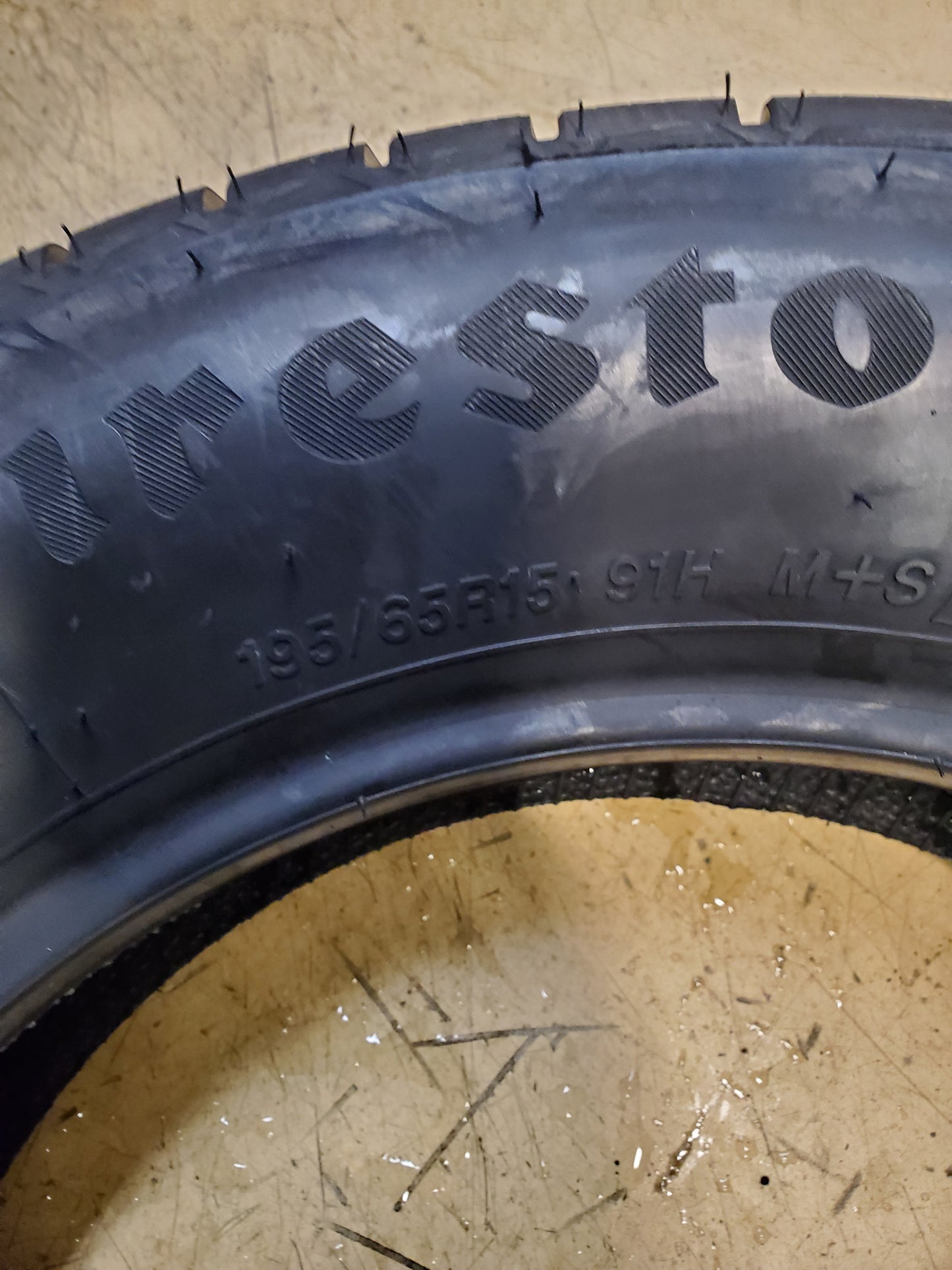 4 FIRESTONE WEATHERGRIP BSW P 195/65R15 91H ALL WEATHER TIRE 004405