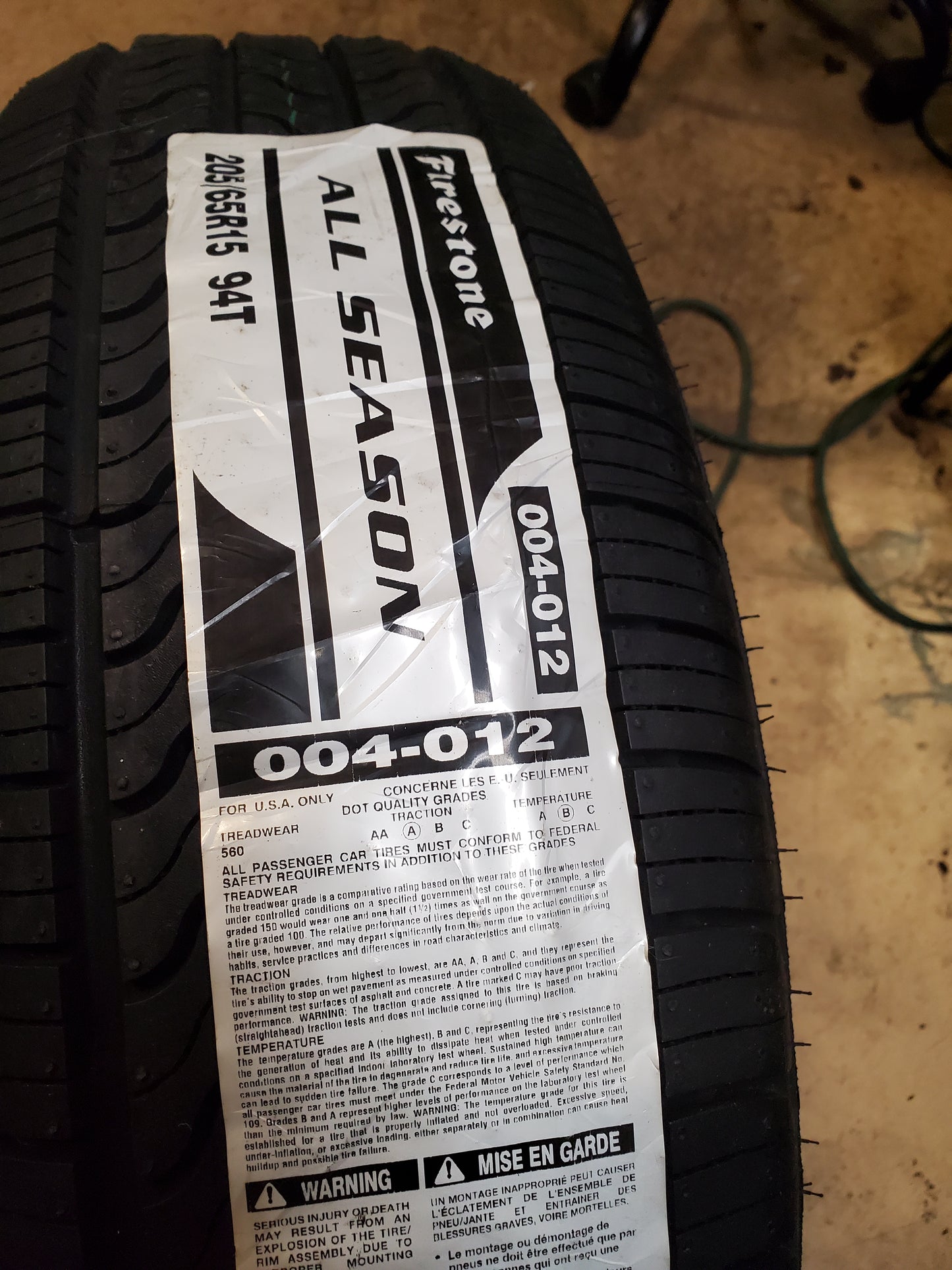 FIRESTONE ALL SEASON BSW P 205 65 15 94T ALL SEASON TIRE 004012