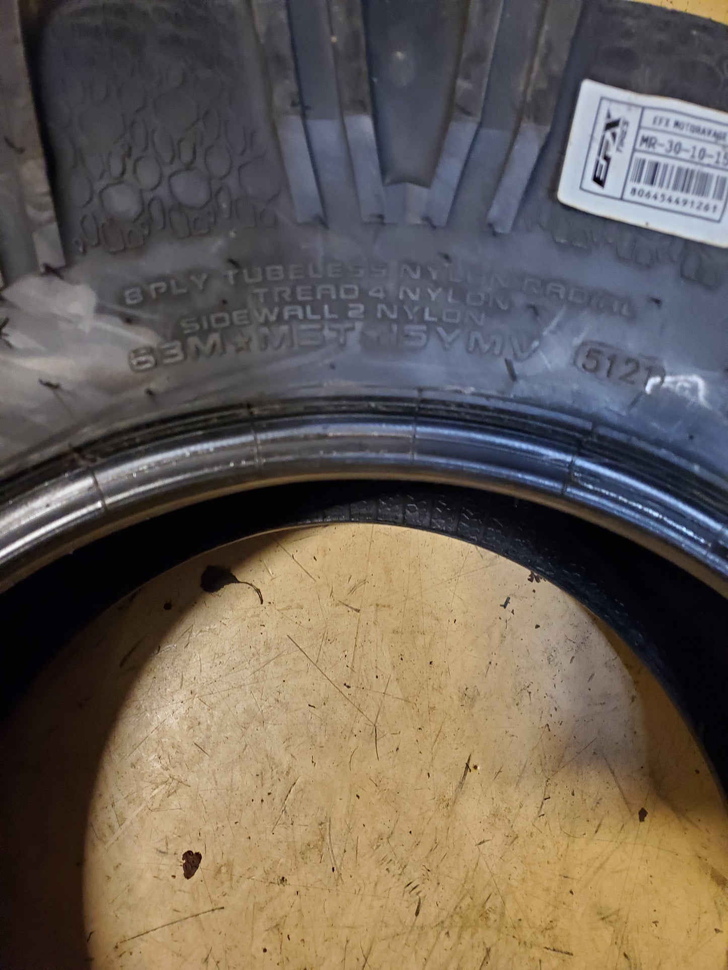 NOS EFX MOTORAVAGE BSW 30 10 15 8PLY ATV/UTV TIRE MR301015