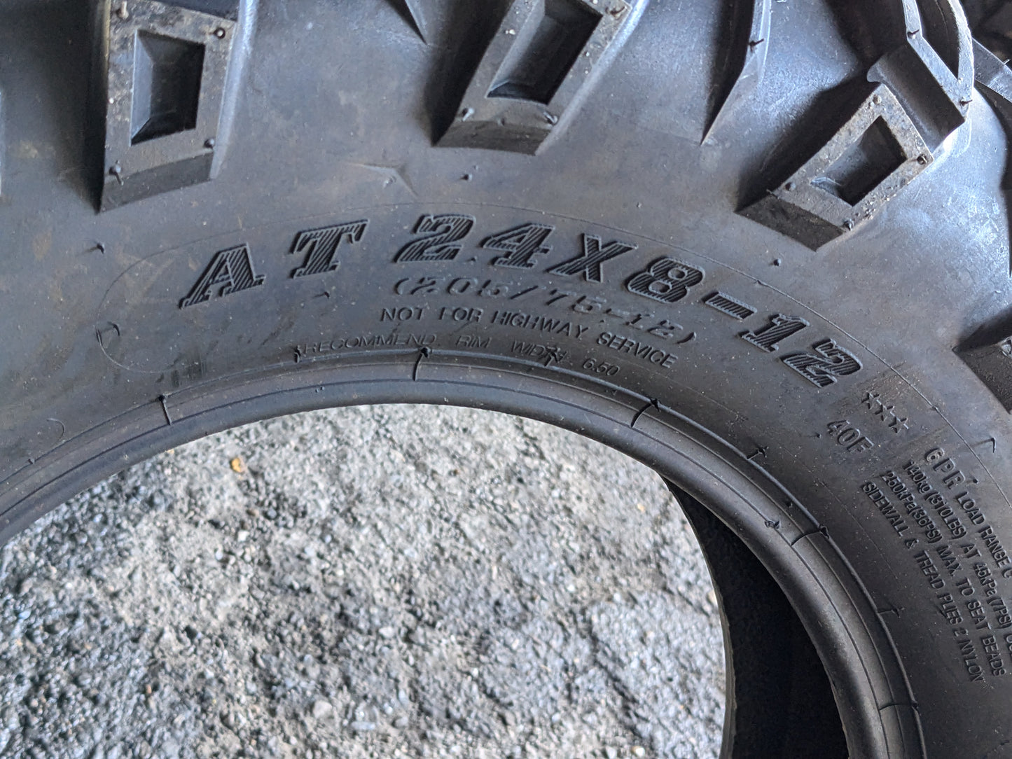 SEDONA MUD REBEL AT12 BSW AT 24 8 11 40F 6PLY ATV/UTV TIRE MR24812