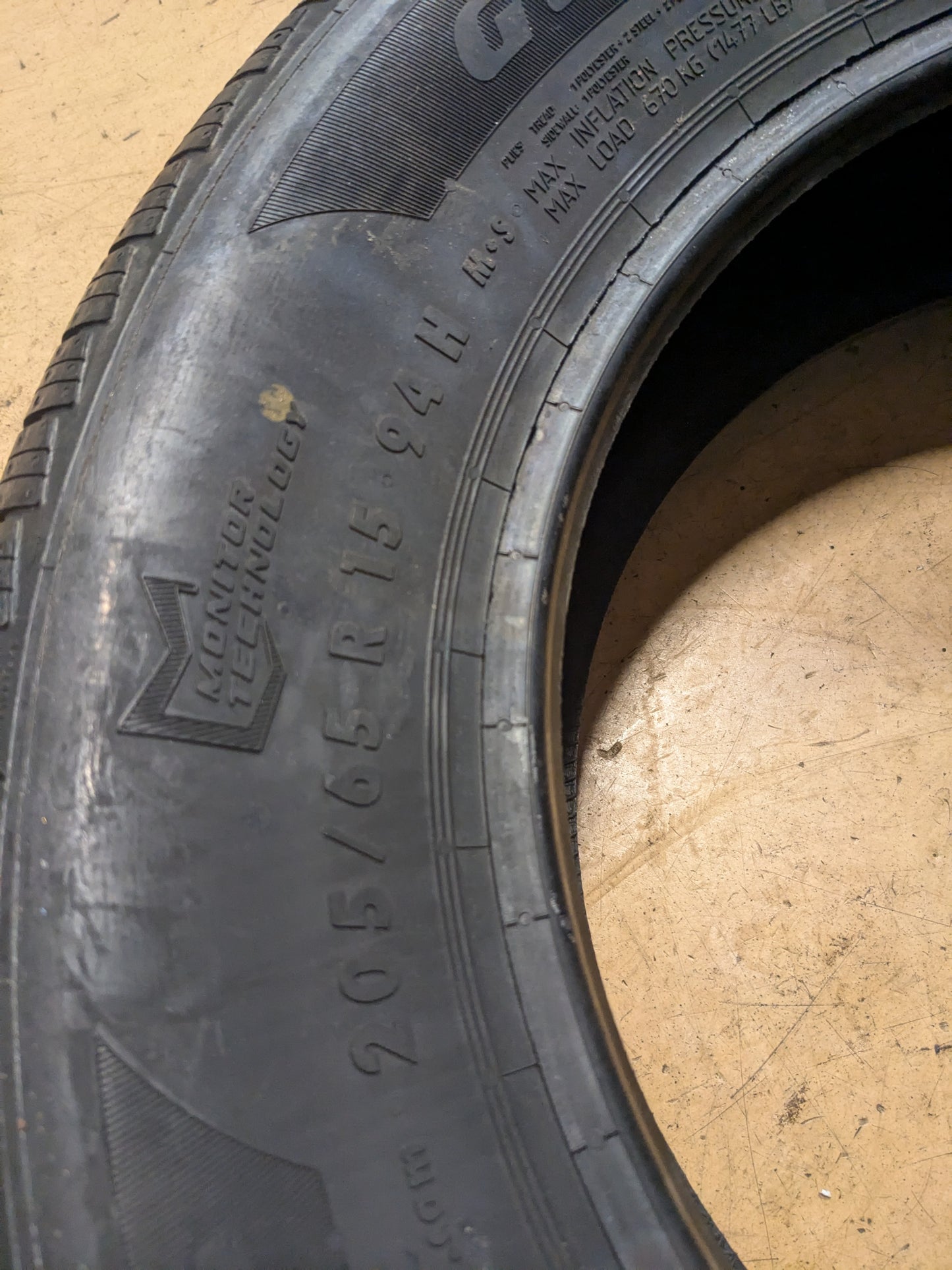 NOS GENERAL ALTIMAX RT43 BSW P 205 65 15 94H SL ALL SEASON TIRE 15498080000
