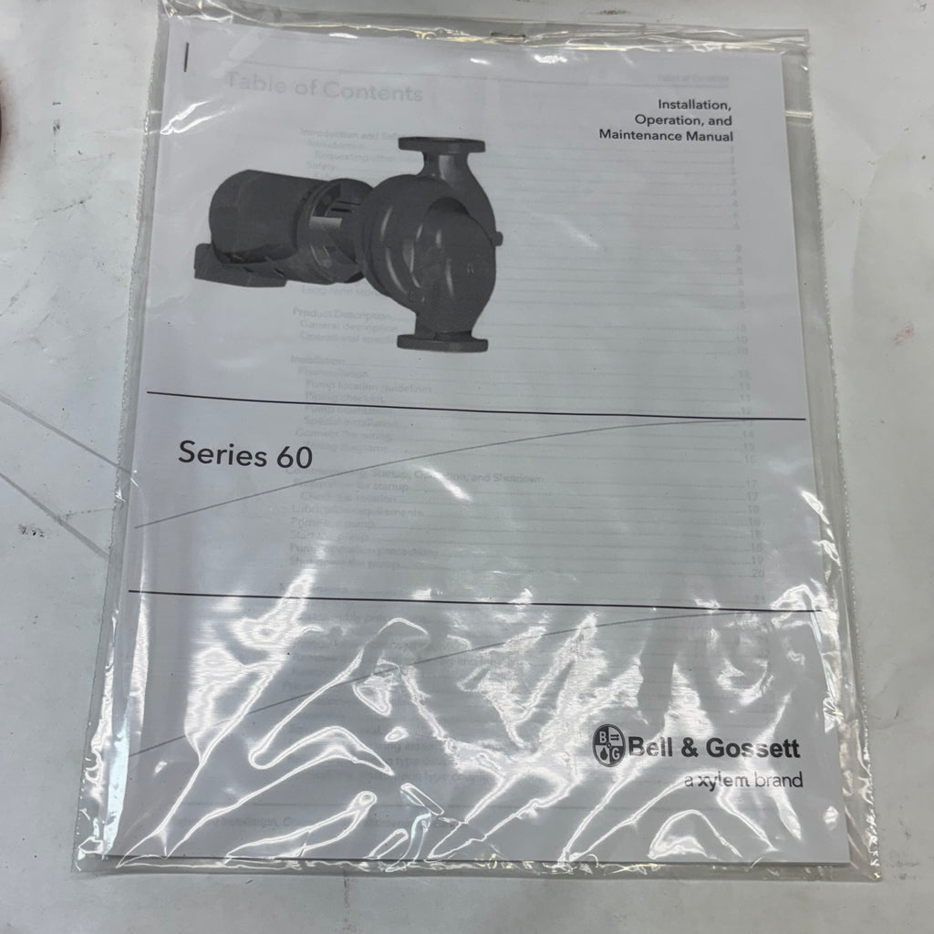 BELL AND GOSSETT MAINTENANCE FREE PUMP 612T SERIES 60 PUMP 1 HP MOTOR 172745LF