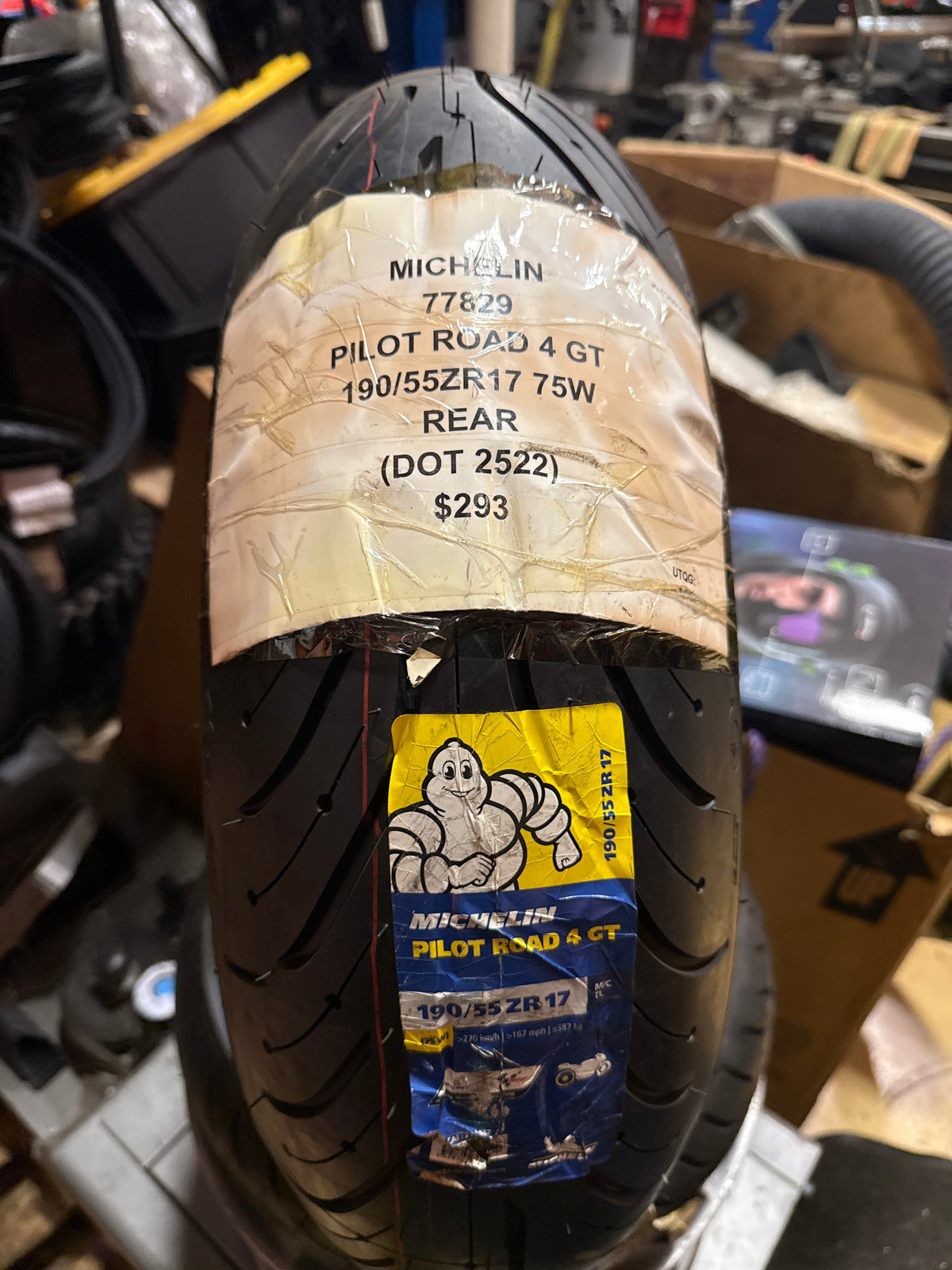 MICHELIN PILOT ROAD 4GT 190 55 17 75W REAR MOTORCYCLE TIRE 77829