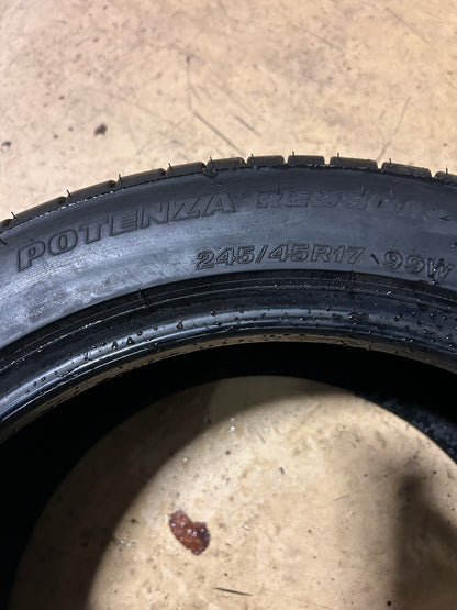 NOS BRIDGESTONE POTENZA RE980 AS P 245 45 17 99W XL ALL SEASON TIRE 012763