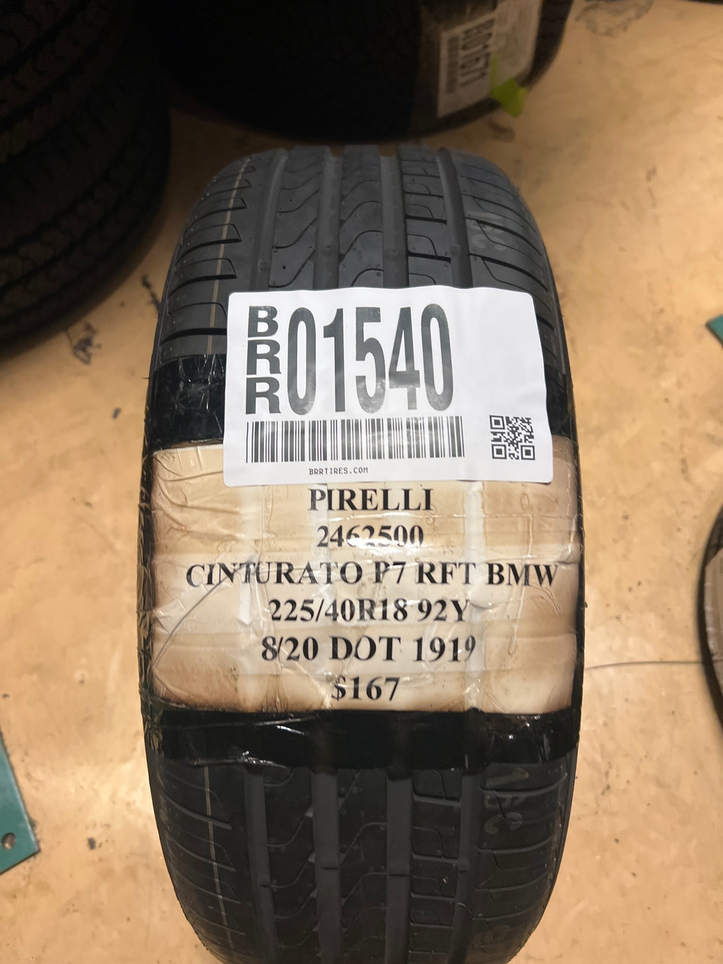 NOS PIRELLI CINTURATO P7 RFT BMW P 225 40 18 92Y XL UHP TIRE 2462500