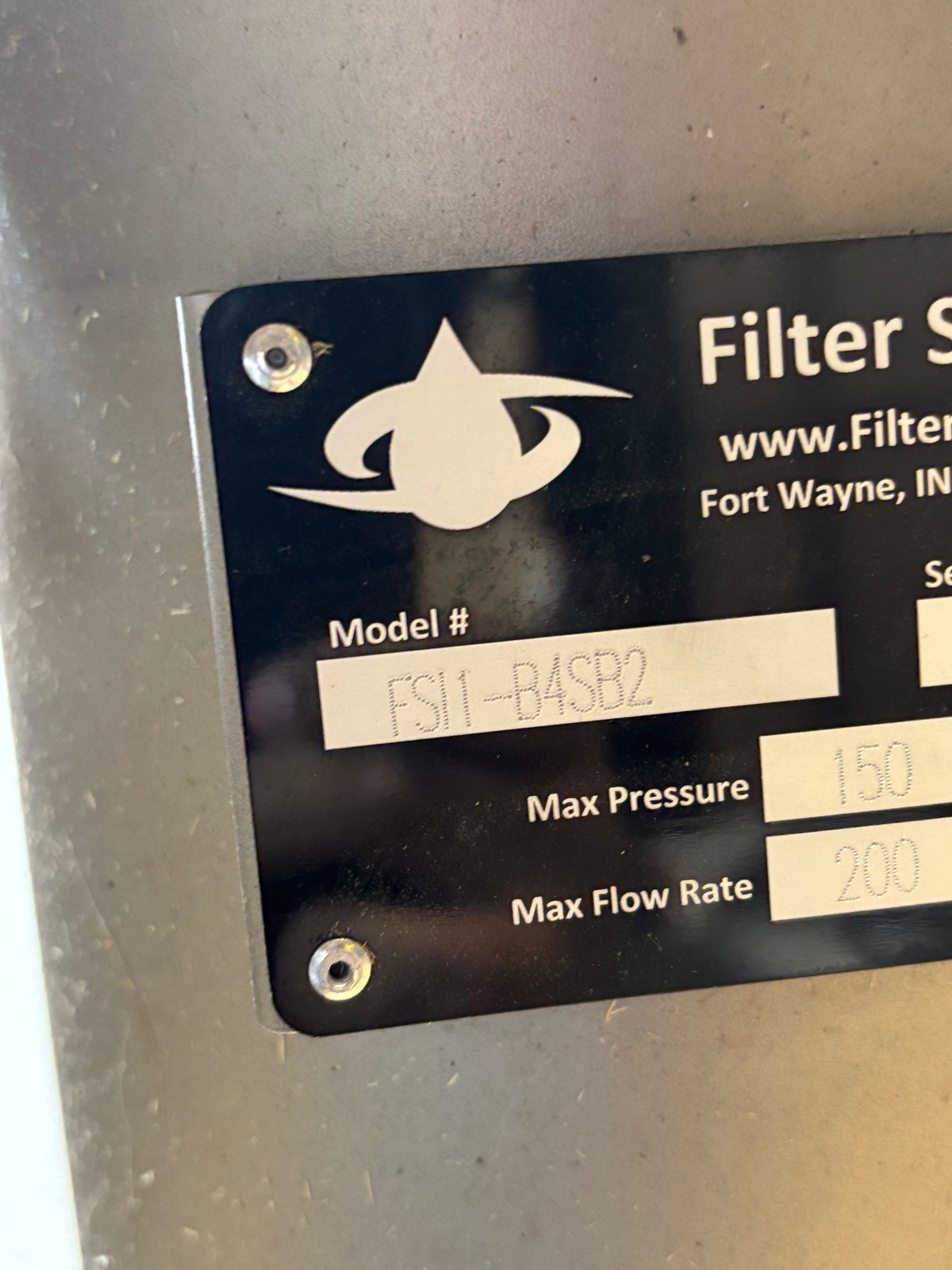 FILTER SCIENCE SINGLE BAG #2 FILTER HOUSING 150 PSI 200 GPM FSII-B4SB2