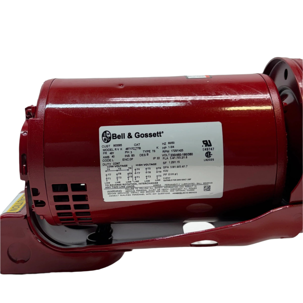 BELL AND GOSSETT MAINTENANCE FREE PUMP 612T SERIES 60 PUMP 1 HP MOTOR 172745LF