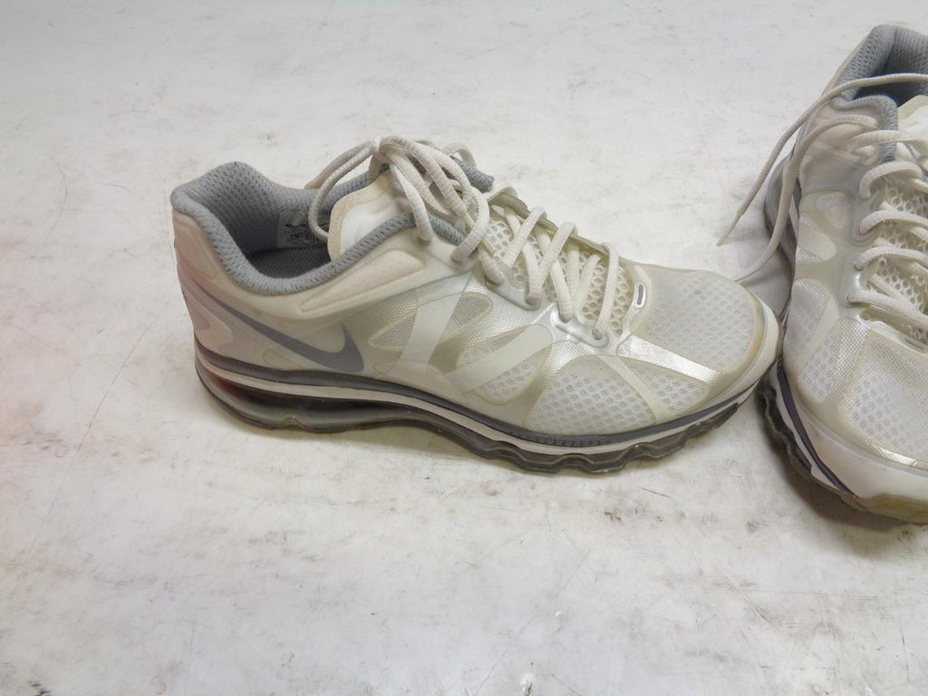 1 PAIR NEW WOMEN'S NIKE AIRMAX+ WHITE SNEAKERS SIZE 9 487679 100 SR