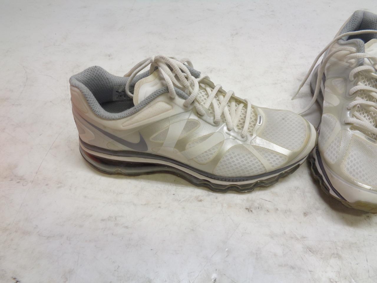 1 PAIR NEW WOMEN'S NIKE AIRMAX+ WHITE SNEAKERS SIZE 9 487679 100 SR