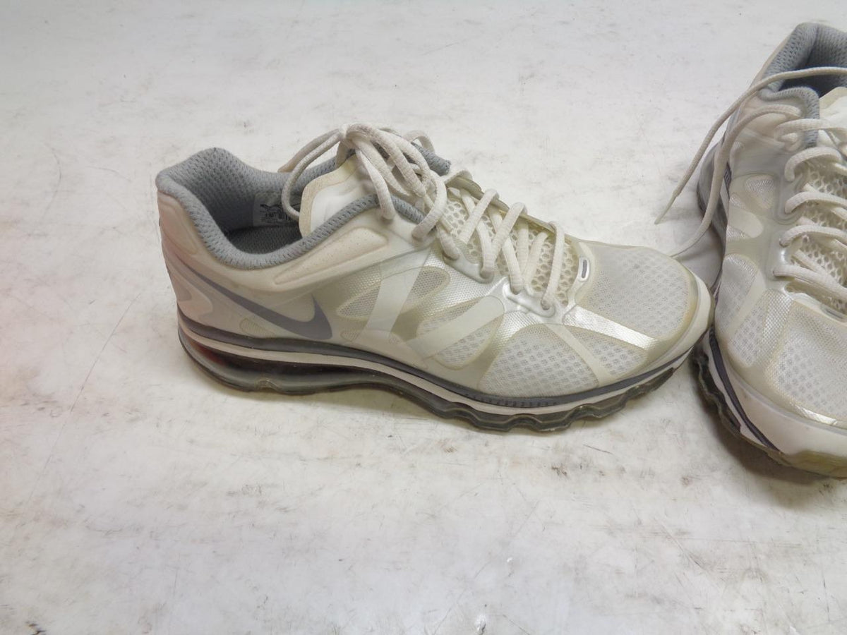 1 PAIR NEW WOMEN'S NIKE AIRMAX+ WHITE SNEAKERS SIZE 9 487679 100 SR