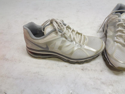 1 PAIR NEW WOMEN'S NIKE AIRMAX+ WHITE SNEAKERS SIZE 9 487679 100 SR