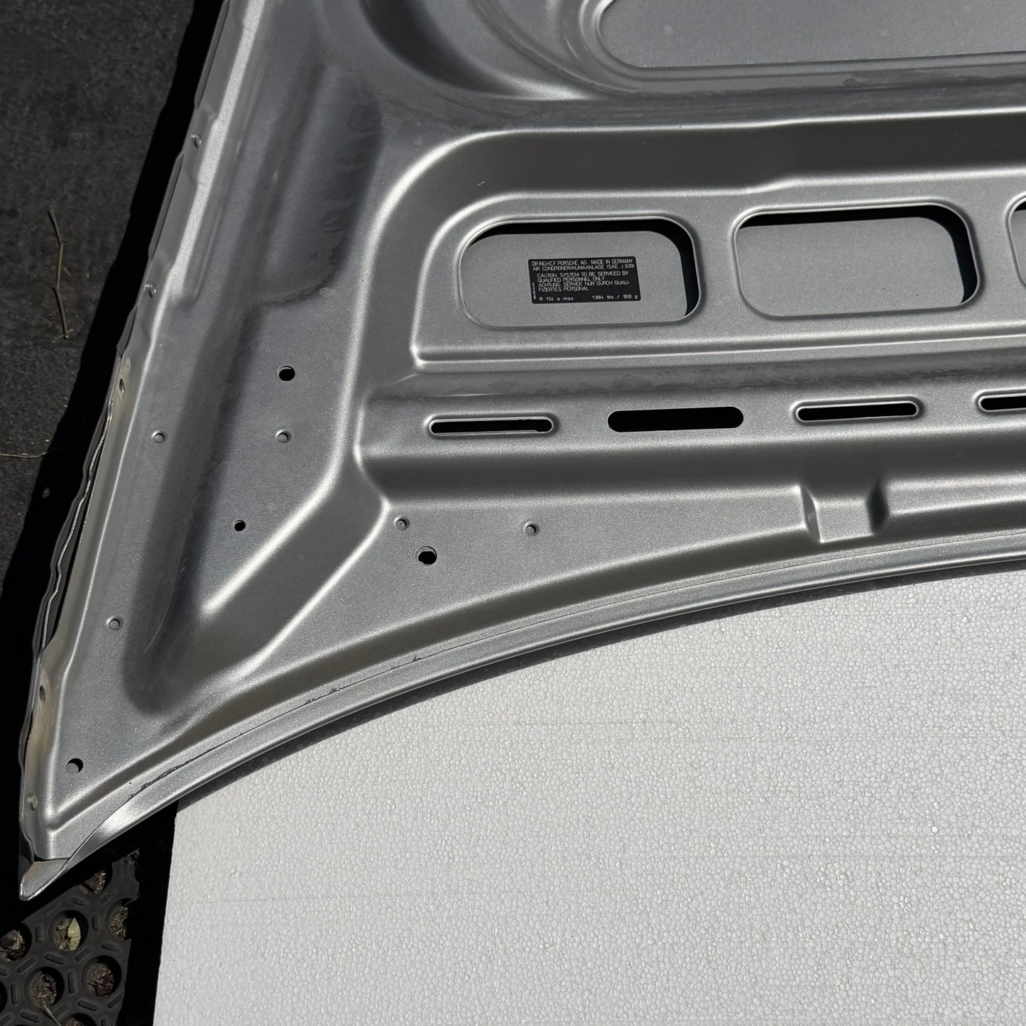 PORSCHE HOOD PANEL SILVER 05-13 PORCHE 911, BOXSTER, CAYMAN 997 511 011 00