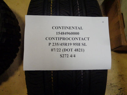 4 NEW TIRES CONTINENTAL CONTIPROCONTACT 235 45 19 95H SL 15484960000