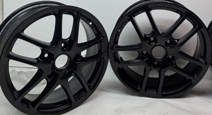 4 USED PORSCHE STAGGERED WHEEL SET F-17X6.5 ET 55 R- 17X12 ET 50 98736212601 98736212206