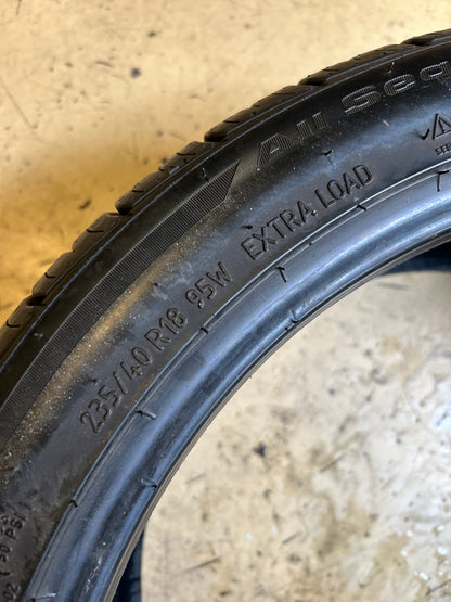 USED 9.5/32" BFGOODRICH ADVANTAGE CONTROL BSW P 235 40 18 95W XL TIRE 21295