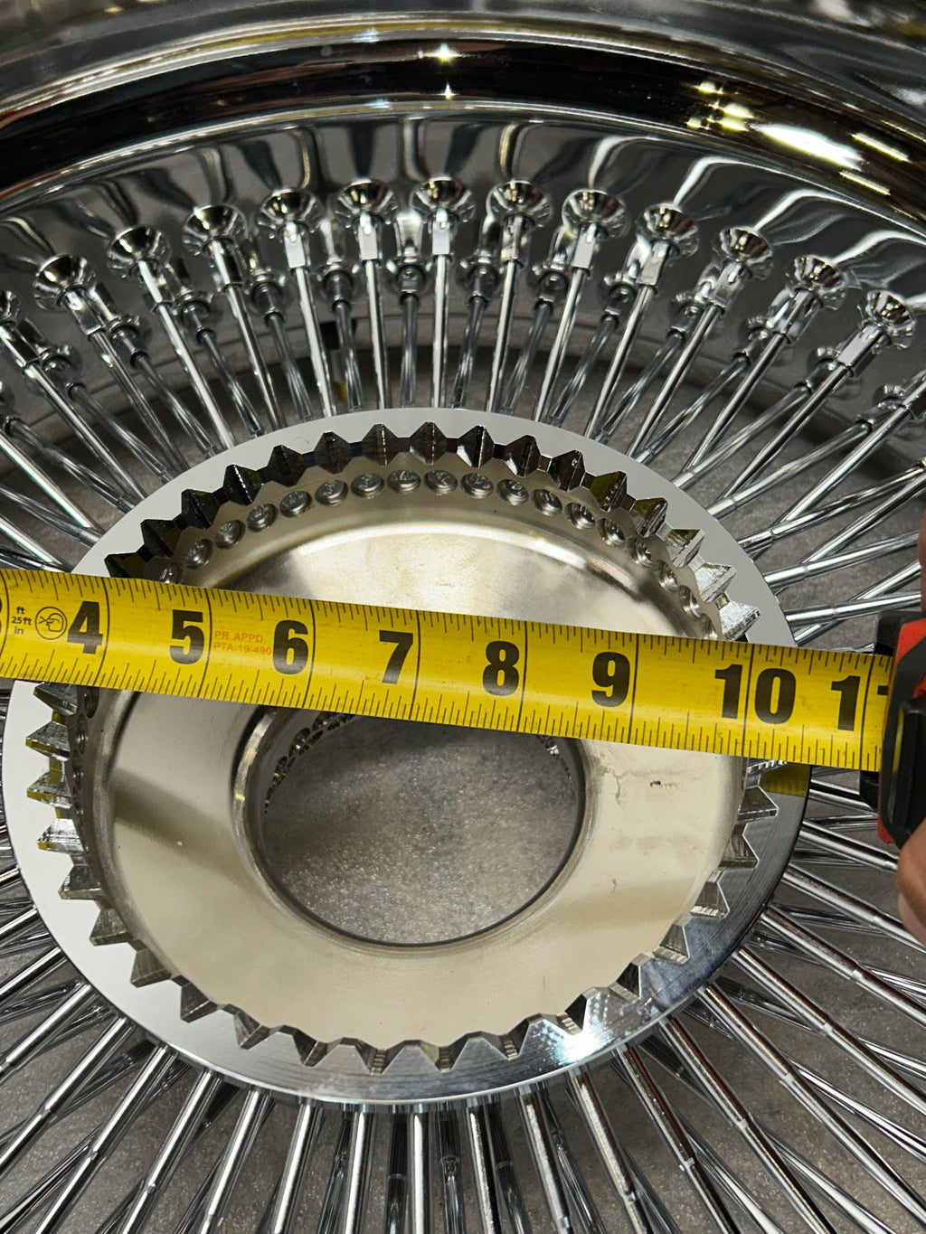 SINGLE 17X8 STANDARD 100 SPOKES ALL CHROME LOWRIDER WIRE WHEEL RIMS