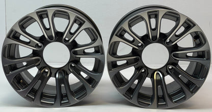 2 MASSFX QUAKE 14X7 4/156 ATV UTV RIMS GUN METAL GREY FINISH RZR GUNMETAL GRAY WHEELS