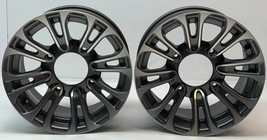 2 MASSFX QUAKE 14X7 4/156 ATV UTV RIMS GUN METAL GREY FINISH RZR GUNMETAL GRAY WHEELS