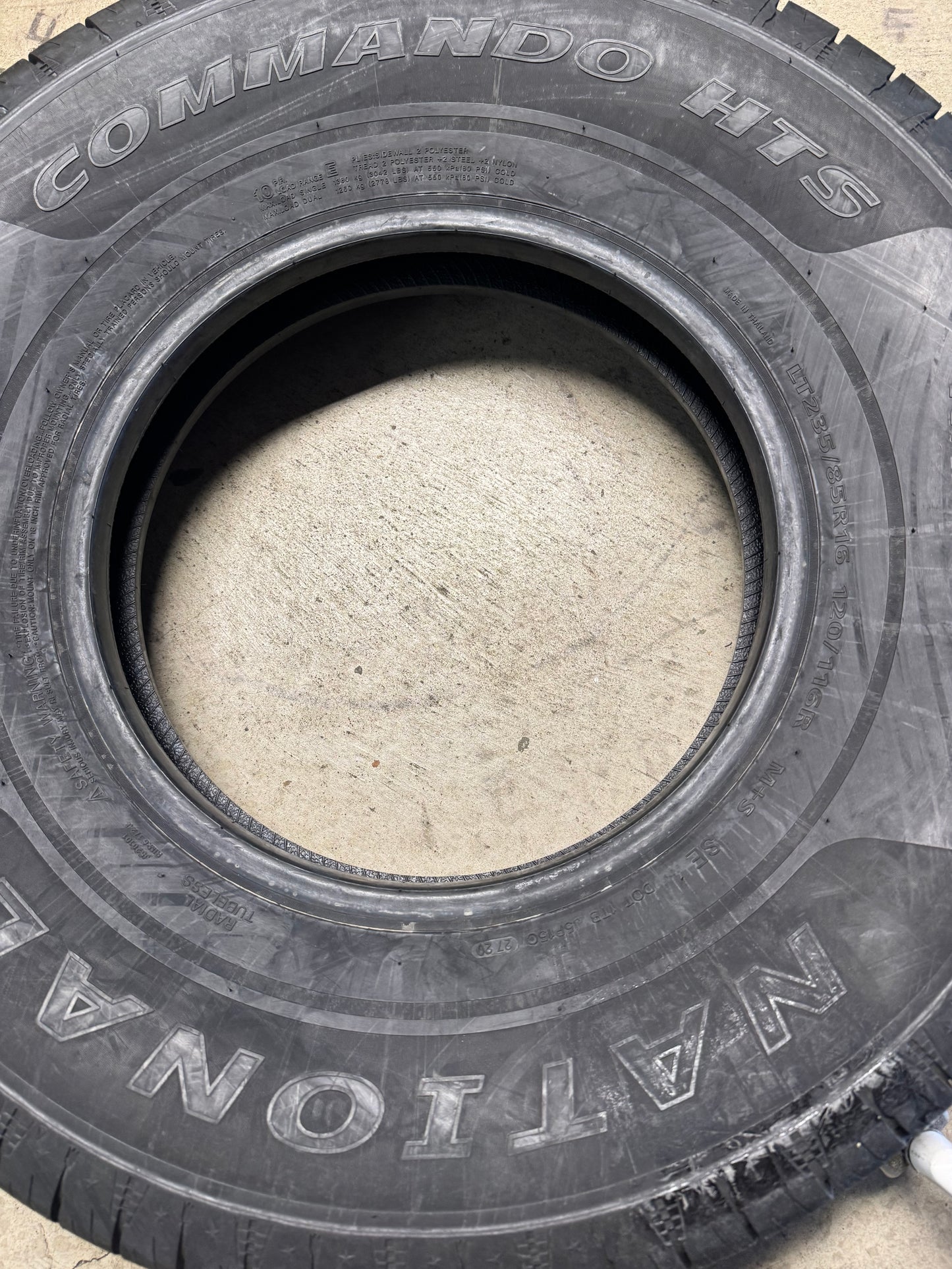NOS NATIONAL COMMANDO HTS BSW LT 235 85 16 120/116R 10PLY HIGHWAY TERRAIN TIRE NHT17