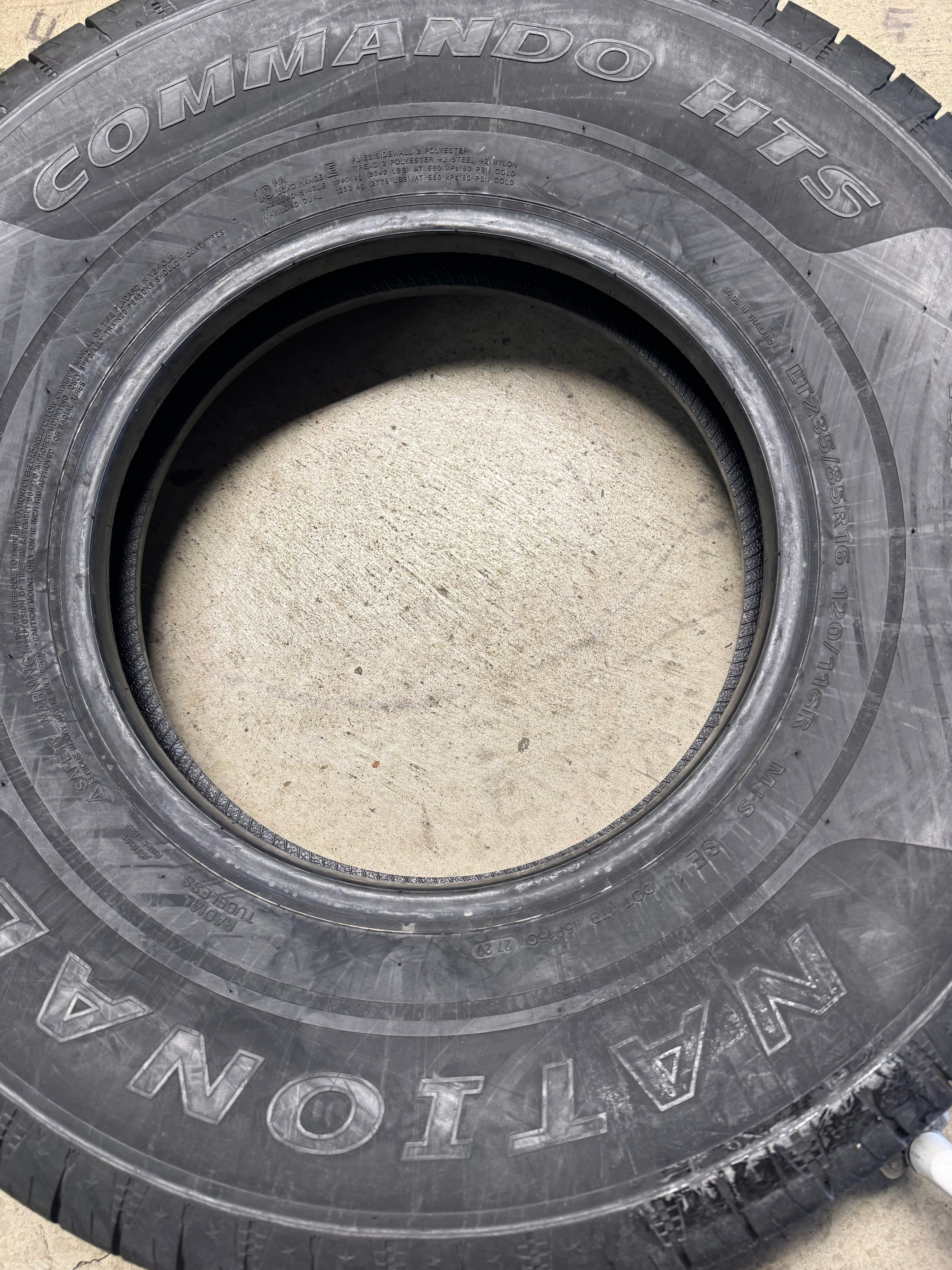NOS NATIONAL COMMANDO HTS BSW LT 235 85 16 120/116R 10PLY HIGHWAY TERRAIN TIRE NHT17