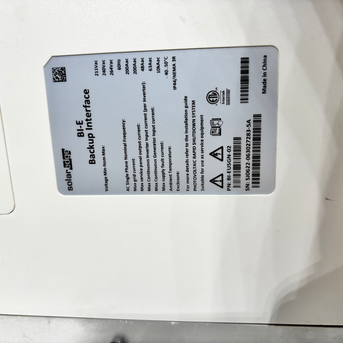 SOLAREDGE ENERGY HUB BACKUP INTERFACE SE-BI-EUSGN-02