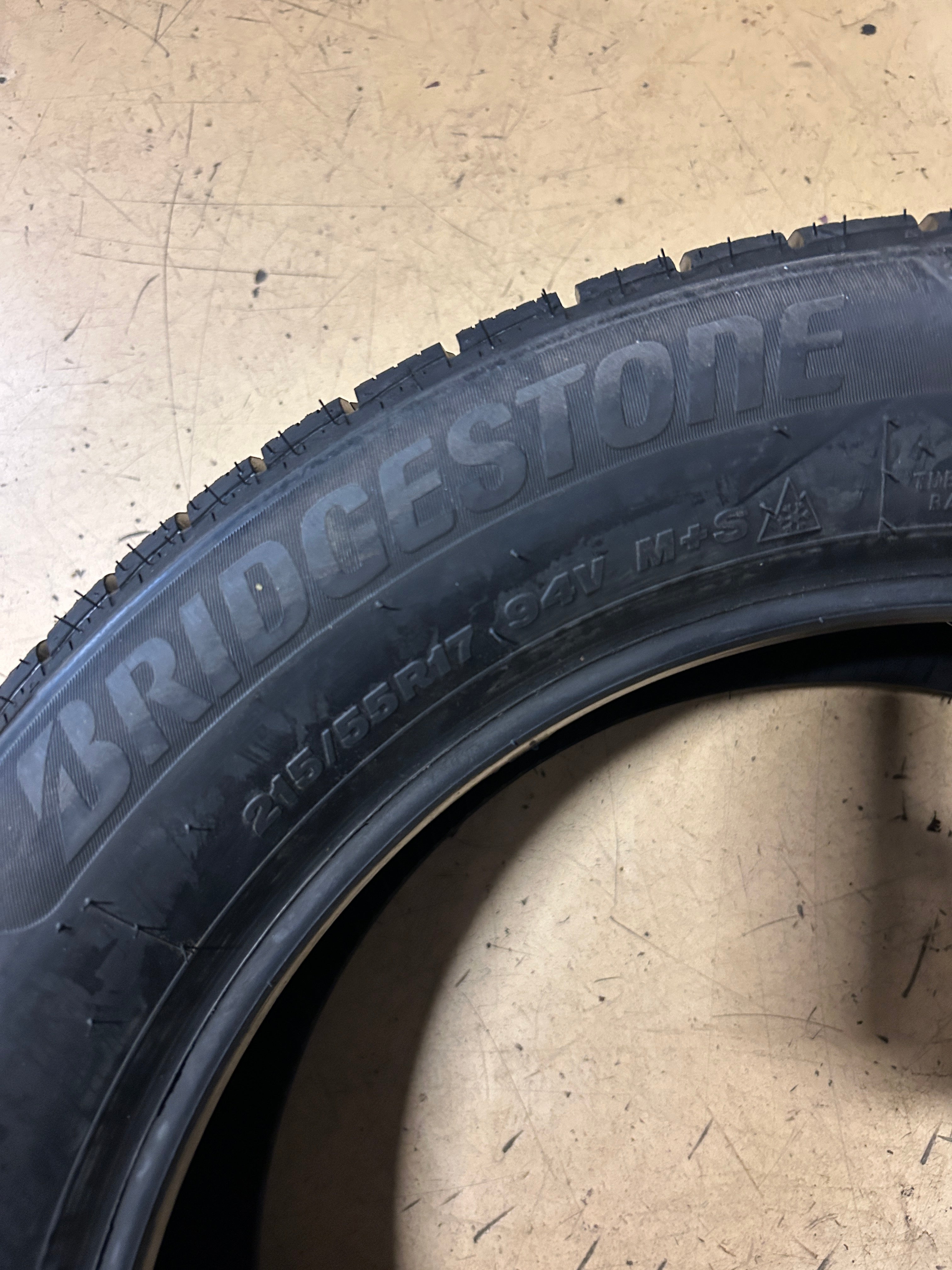 2 BRIDGESTONE WEATHERPEAK BSW P 215 55 17 94V SL ALL WEATHER TIRE 006015