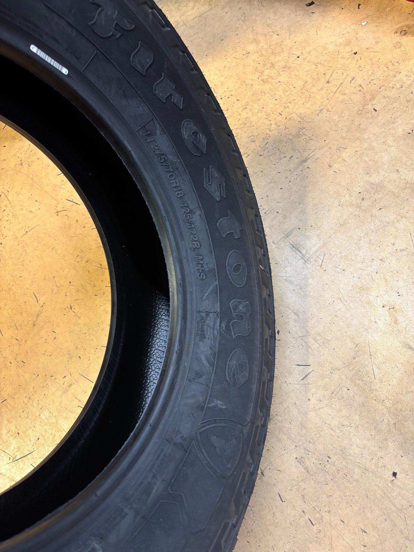 FIRESTONE TRANSFORCE AT2 BSW LT 275 70 18 125/122R 10 PLY ALL TERRAIN TIRES 013989