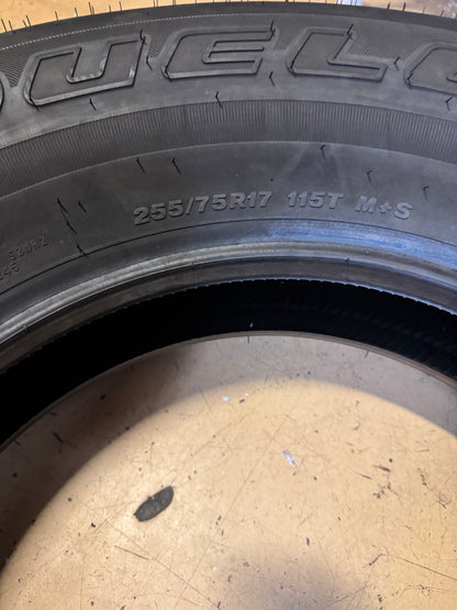 4 BRIDGESTONE DUELER A/T RH-S BSW P 255 75 17 115T SL ALL TERRAIN TIRE 009899