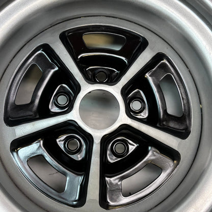 WHEEL VINTIQUES 50 SERIES SS396 SILVER WITH BLACK PAINTED SLOT WHEELS 15X8 5X4.75