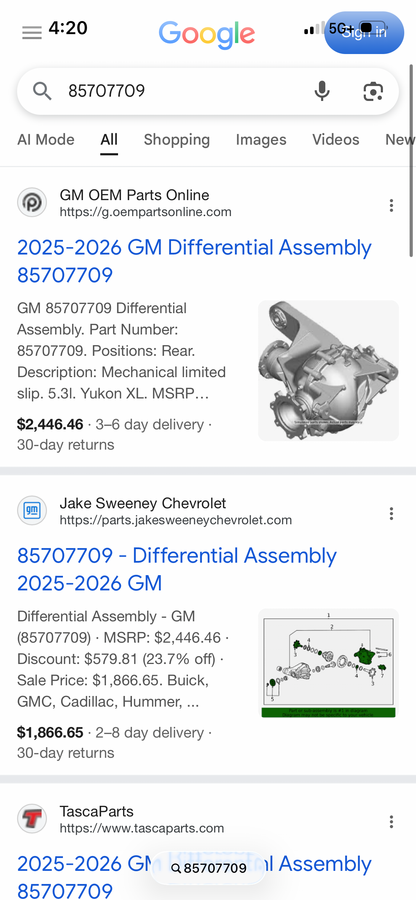 GENUINE GM DIFFERENTIAL ASSEMBLY 25-26 SUBURBAN/YUKON
