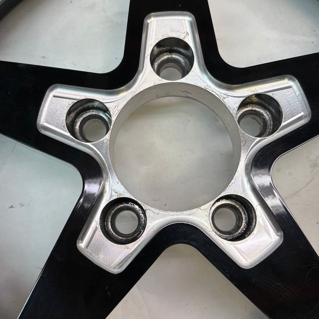 2 VISION SPORT STAR 571 WHEEL 15X4 5X114.3 GLOSS BLACK WITH MILLED CENTER -19MM