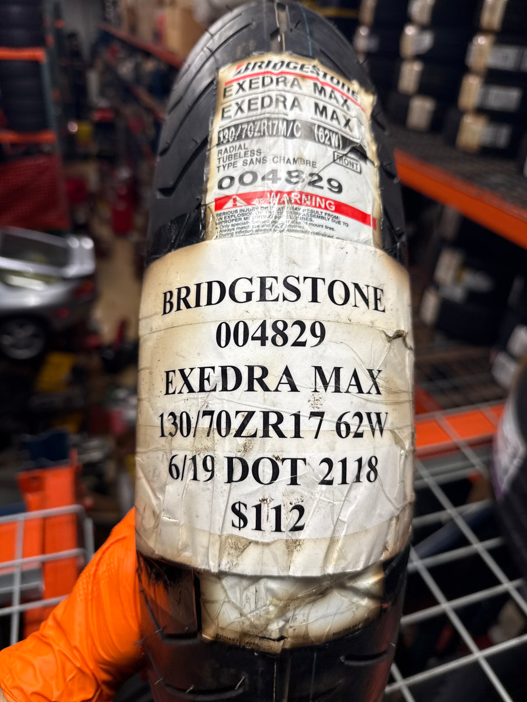 NOS BRIDGESTONE EXEDRA MAX 130 70 17 62W FRONT MOTORCYCLE TIRE 004829